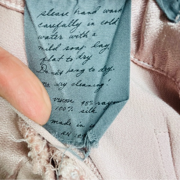 Raquel Allegra Silk Satin Cami Wide Leg Trouser Set Dusty Rose size XS - Picture 15 of 15